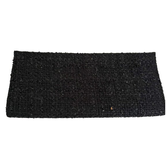 Jessica McClintock Vtg. Womens Black Tweed Evening Clutch Elegant Old Money Y2K - Picture 1 of 11